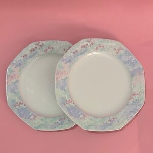 2 Vintage 80’s Studio Nova dessert plates “Enchanted Meadow” 8”